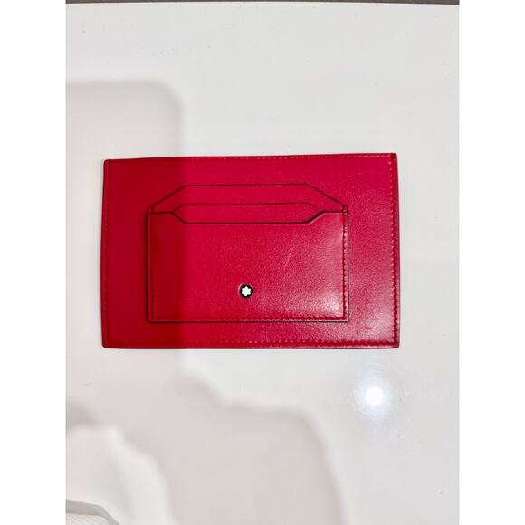 Montblanc Meisterstück 6cc Calfskin Leather Card Holder Wallet Red - Picture 2 of 3